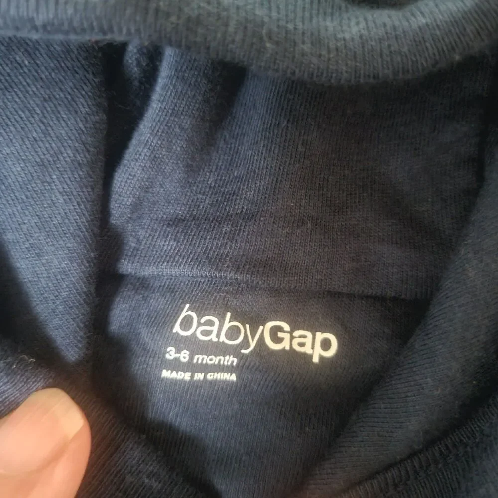 Baby GAP 3-6 Month Striped Hooded Terry Romper Jumpsuit Outfit Blue